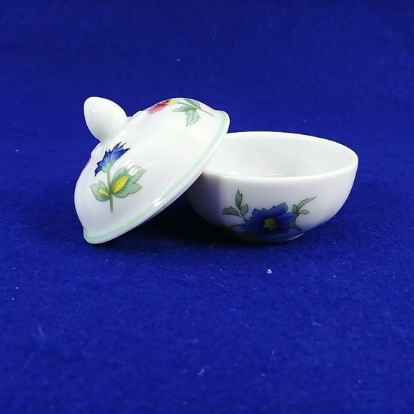 Jewelry Ring Trinket Porcelain Covered Floral Dish Heinrich Germany 2" Dia - Picture 2 of 9